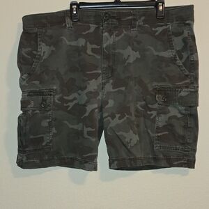 St. John's Bay Green and Black  Camouflage Cargo Shorts